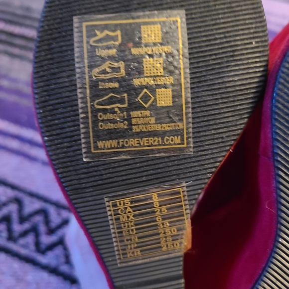 Red Scallop Detail Super High Wedge Heel - Picture 5 of 8